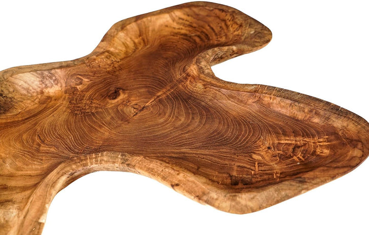 Windalf Grosse Holz Servierplatte LIZA 43 cm Buffetplatte Holzschale Serviertablett Brotplatte Handa