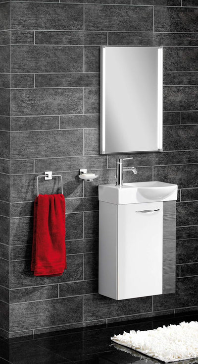 FACKELMANN Waschbecken rechts Gäste-WC / Waschtisch aus Keramik / Masse (B x H x T): ca. 45 x 10,5 x