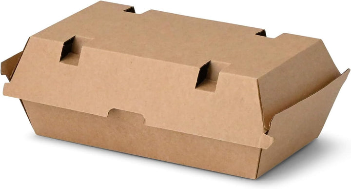 BIOZOYG Take Away Burger Box 200 Stück I Burgerboxen mit Klappdeckel I Hamburger Box aus Frischfaste