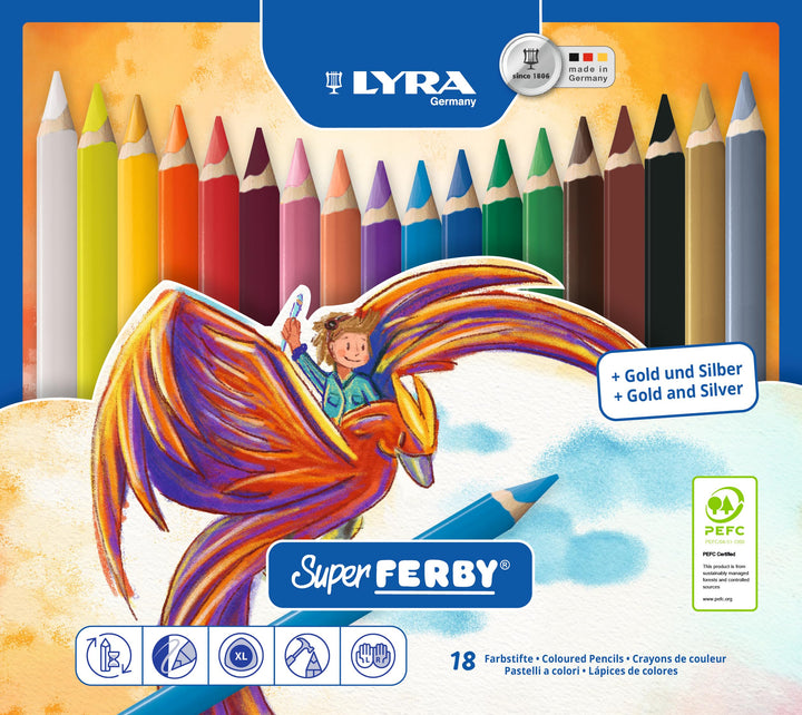 LYRA Super Ferby Kartonetui mit 18 Farbstiften, Sortiert