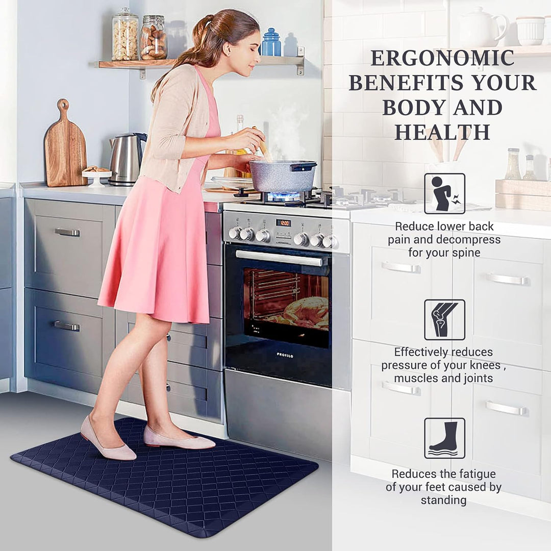 HappyTrends Küchenläufer, Anti-Ermüdungsmatten, 43,9 x 71,1 cm, rutschfest, wasserdicht, ergonomisch