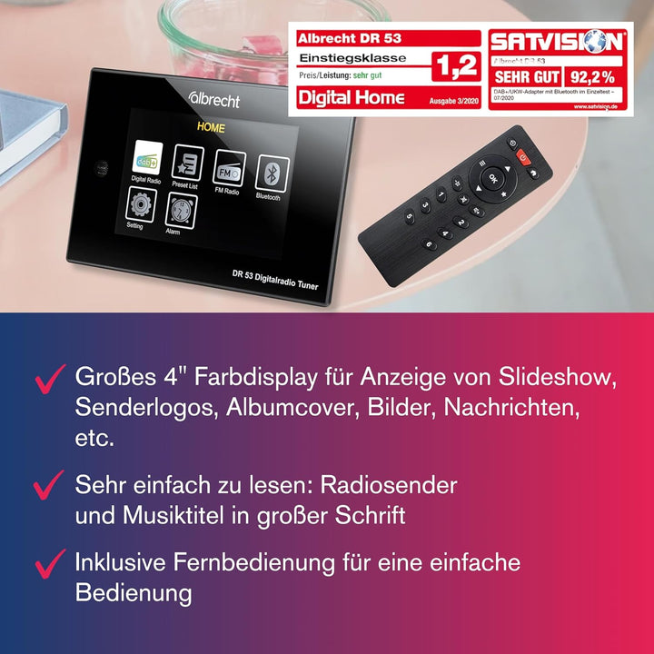 Albrecht DR 53 Digitalradio-Adapter, DAB+, UKW & Musik-Streaming Tuner für Stereoanlagen, 27251, mit