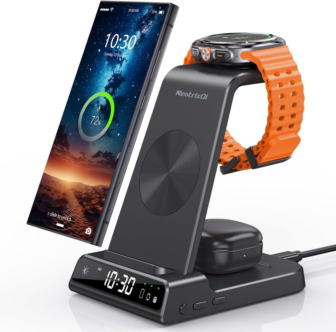 Wireless Charger für Samsung Galaxy S24 Ultra, Induktive ladestation für Samsung Watch 6, 3 in 1 lad