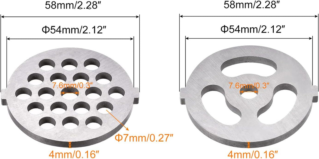 sourcing map 1 Satz Fleischwolf Klinge 3mm 5mm 7mm Edelstahlmesser Messerschneider für Fleischwölfe