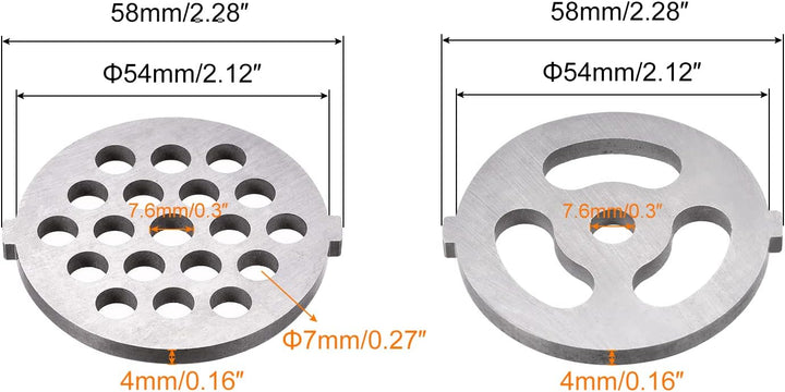 sourcing map 1 Satz Fleischwolf Klinge 3mm 5mm 7mm Edelstahlmesser Messerschneider für Fleischwölfe