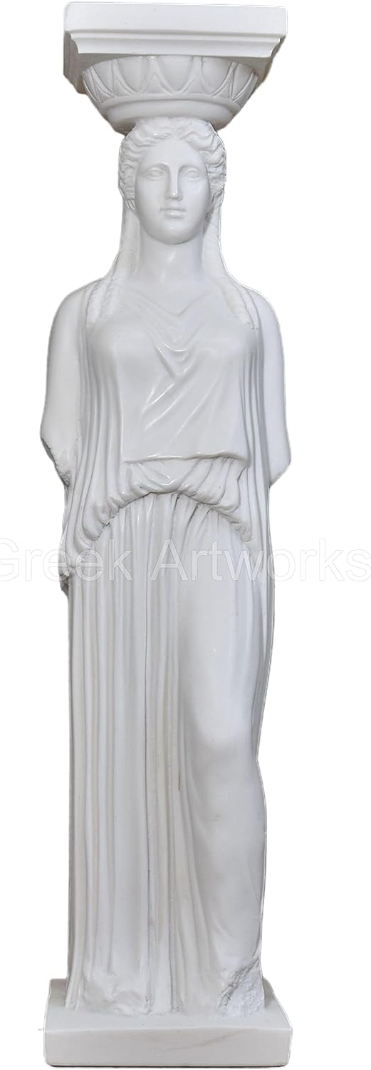 Caryatid Erechtheion Akropolis weibliche Säule griechische Statue Skulptur gegossen Marmor 81 cm