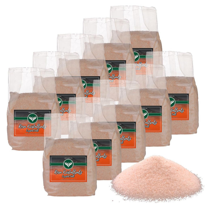 Azafran Rosa Kristallsalz (bekannt als Himalaya Salz) Steinsalz Ursalz fein 10kg 1 kg (10er Pack), 1