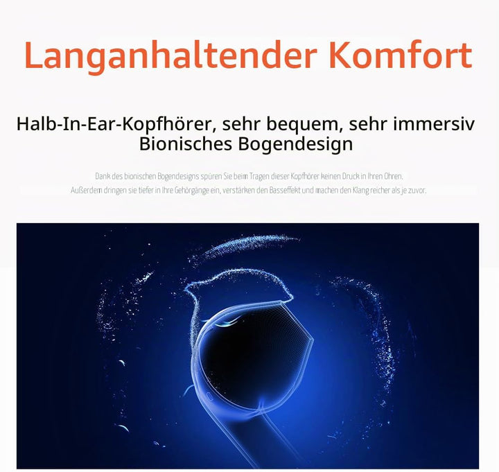 QCY AilyBuds Lite ENC Noise Cancelling Bluetooth 5.3 Wireless Kopfhörer - Schwarz