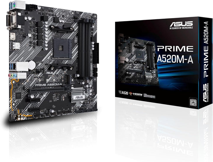 ASUS Prime A520M-A II/CSM Mainboard Sockel AM4 (AMD Ryzen, Micro-ATX, M.2, 1Gbit/s-Ethernet, SATA 6G