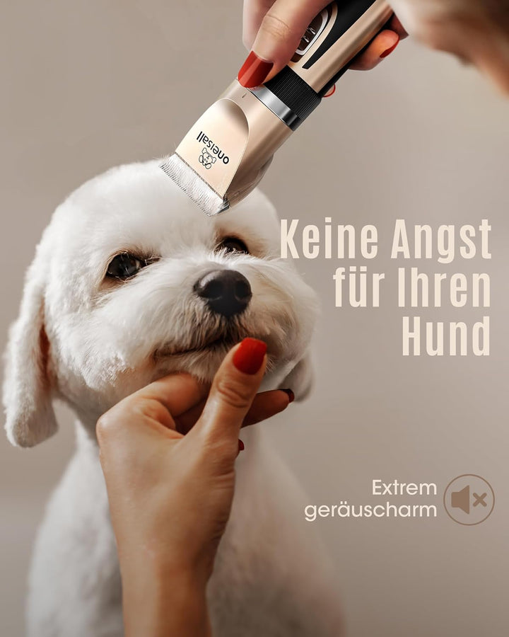 oneisall Dog Clippers Low Noise, 2-Speed Quiet Dog Grooming Kit Rechargeable Cordless Pet Hair Clipp