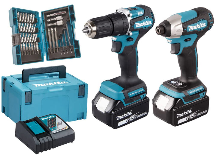 Makita DLX2414JX4 Akku-Set 18V (DTD157Z + DHP487Z + DC18RC + 2x BL1830B) im MAKPAC
