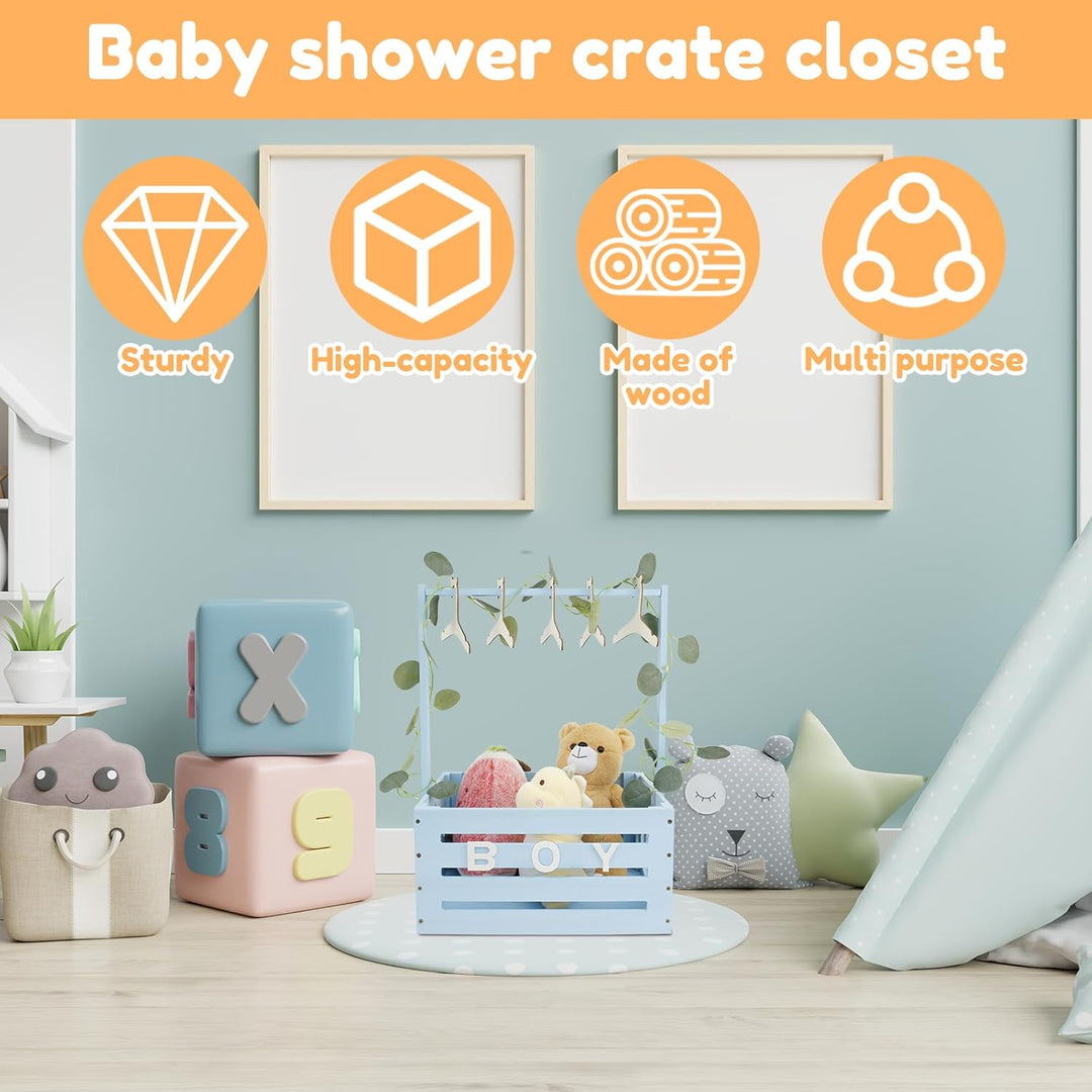 Babykorb mit Griff, Holz Babyparty Schrank Praktischer Holzkiste für Babyparty mit Stange,Schrank fü