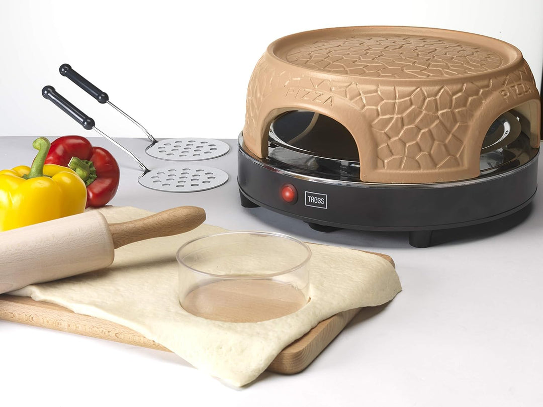 Trebs 99390 Pizzaofen für 4 Personen, Terracotta Flachkuppel 4 Personen, Flachkuppel 4 Personen