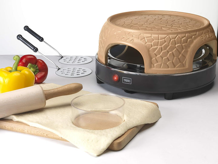 Trebs 99390 Pizzaofen für 4 Personen, Terracotta Flachkuppel 4 Personen, Flachkuppel 4 Personen