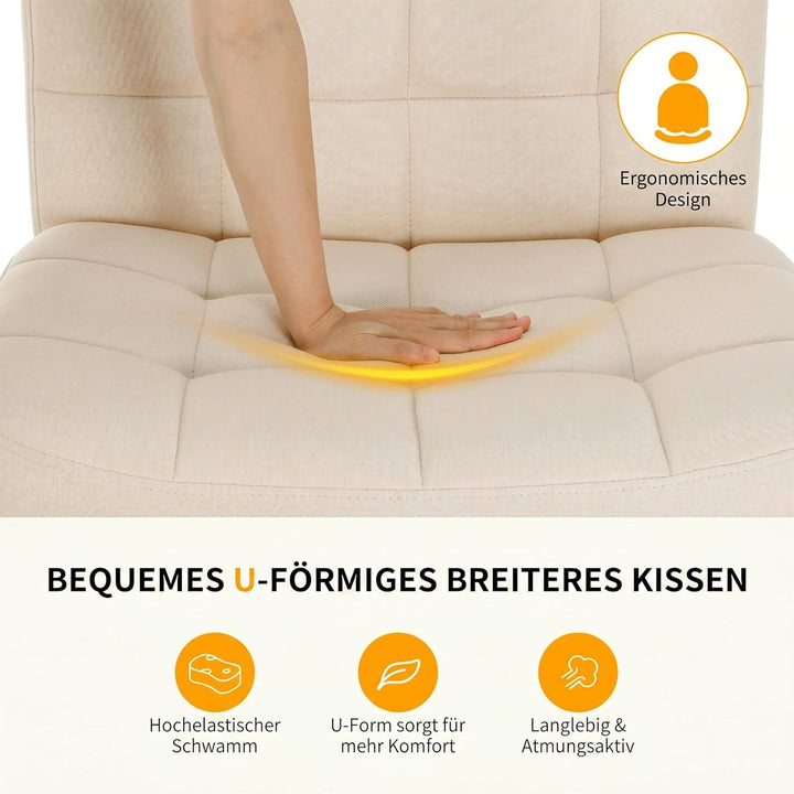 Clevich Bürostuhl Ohne Armlehne, Breiter Schneidersitz Stuhl für Schneidersitz Ergonomischer Höhenve