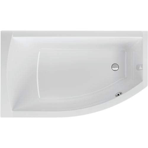 Acryl Raumsparwanne Flo 160 x 95 cm links weiss Wanne Badewanne Eckbadewanne - Styropor Wannenträger