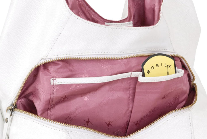 Catwalk Collection Handbags - Leder - Umhängetasche/Schultertasche - ALEX Weiss, Weiss