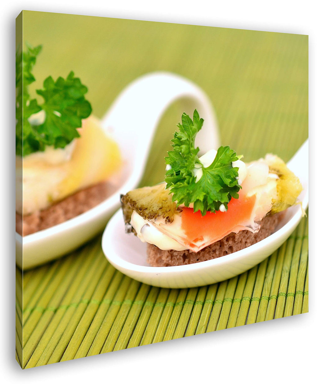 deyoli kreatives Essen im Format: 70x70 als Leinwandbild, Motiv fertig gerahmt auf Echtholzrahmen, H