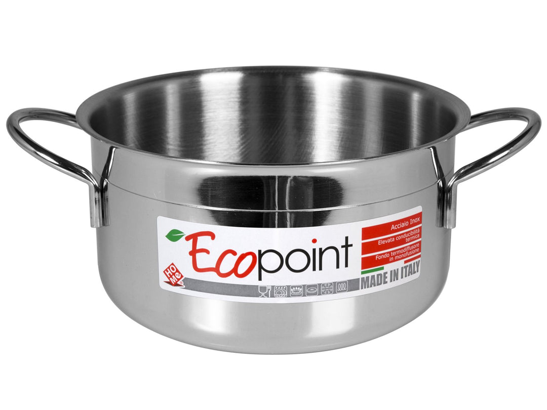 Home Ecopoint Edelstahl-Bräter Zwei Griffe cm 30 Kochtopf, Material, Multicolor, 30 cm