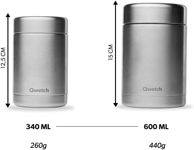 QWETCH - Isotherme Lunchbox - Edelstahl 500ml - Lebensmitteldose aus Edelstahl - 5h Warm & 7h Kalt -