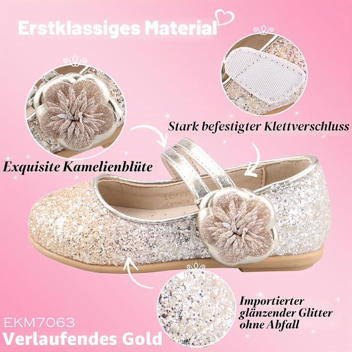 EIGHT KM - Kleinkind Mädchen Kleid Schuhe - Mary Jane Wohnungen - Prinzessin Hochzeit Schuhe Balleri