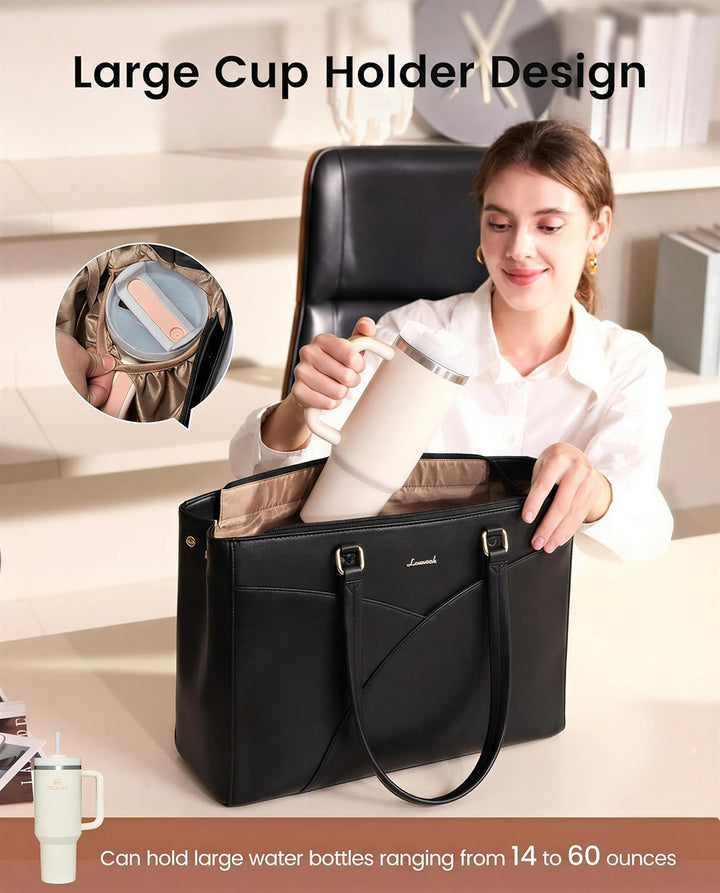 LOVEVOOK Laptoptasche Damen, Handtasche Gross Arbeitstasche Aktentasche | Wasserdicht PU Leder, Eleg