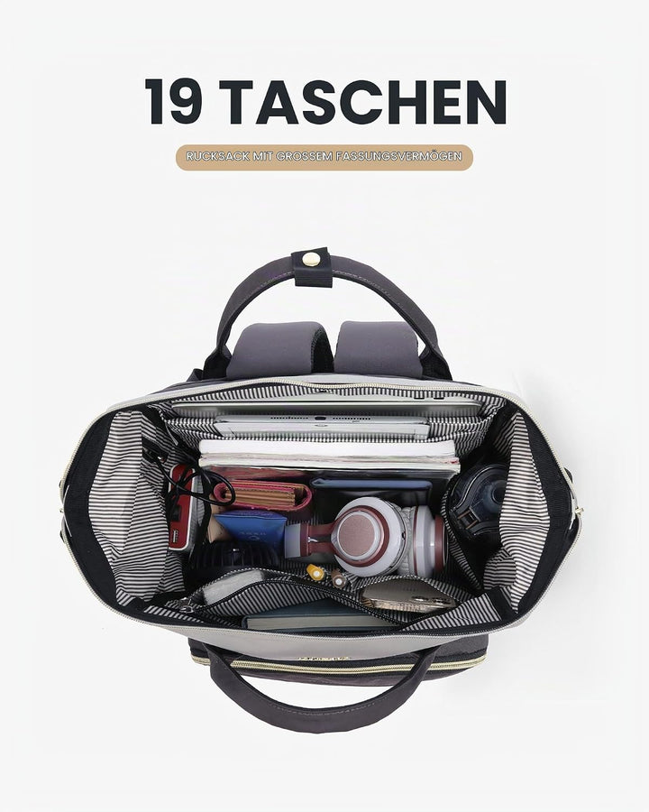 LOVEVOOK Rucksack Damen, Laptop Rucksack 17 Zoll, Schulrucksack Teenager | Reiserucksack Arbeitsruck