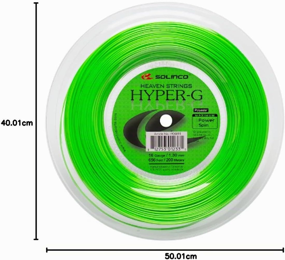Solinco Hyper-G 200M Grün Tennis Saitenrolle 200m Monofil Grün 1,20, 1,20