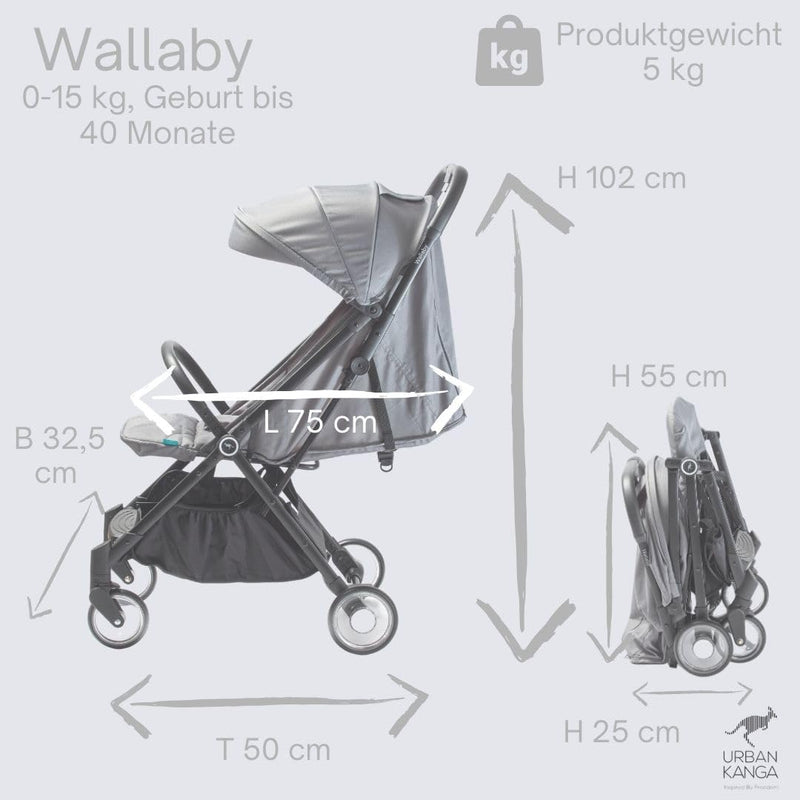 Urban Kanga Wallaby Reisebuggy Flugzeug Handgepäck Leichter und Kompakter Kinderwagen Buggy mit Lieg