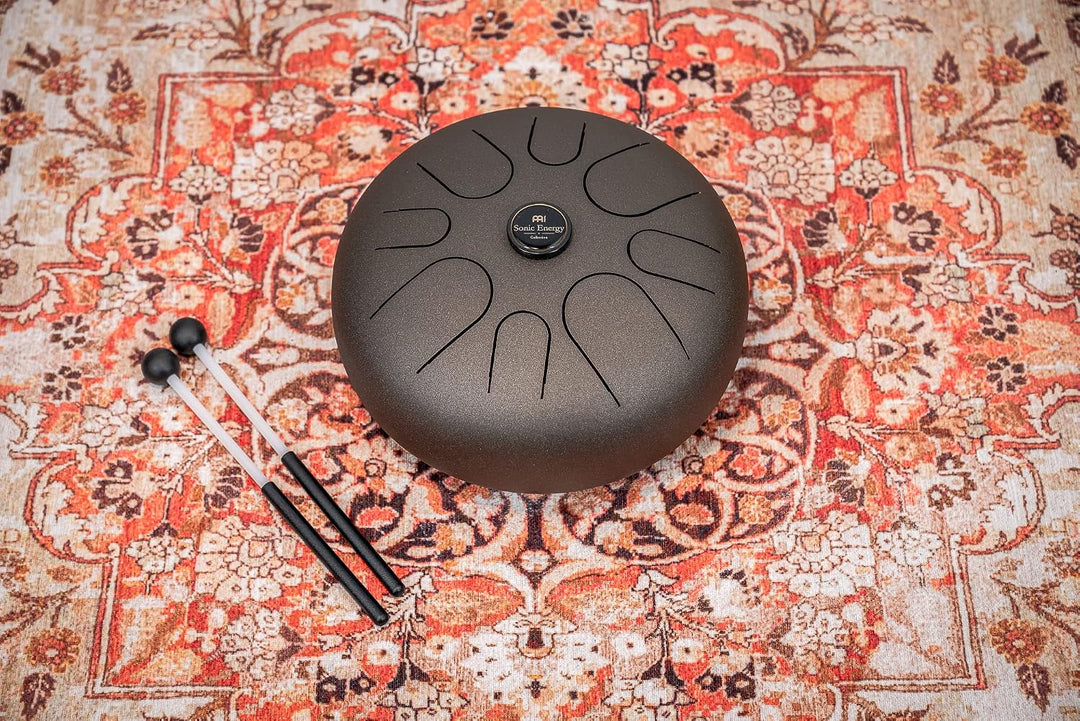 Sonic Energy 12" Edelstahl Zungentrommel – A Akebono – Vintage Braun – Für Meditation, Yoga, Percuss