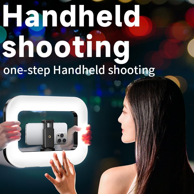RGB Fotografie-Licht Handy-Videoleuchte mit 48 FX-Modi, 8000mAh Akku, Bluetooth & Handyhalter, 2500K