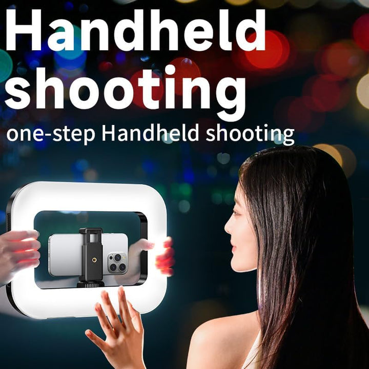RGB Fotografie-Licht Handy-Videoleuchte mit 48 FX-Modi, 8000mAh Akku, Bluetooth & Handyhalter, 2500K