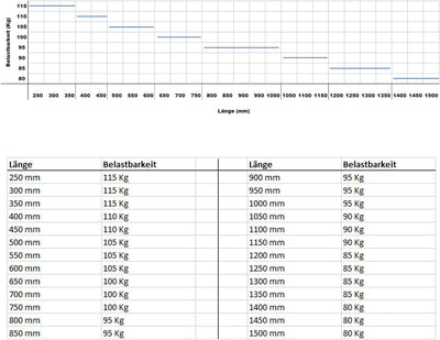 SOTECH 1 Paar Vollauszüge 114284 Höhe 53,4 mm, Länge 400 mm Kugelführungen mit 110 Kg Tragkraft Läng