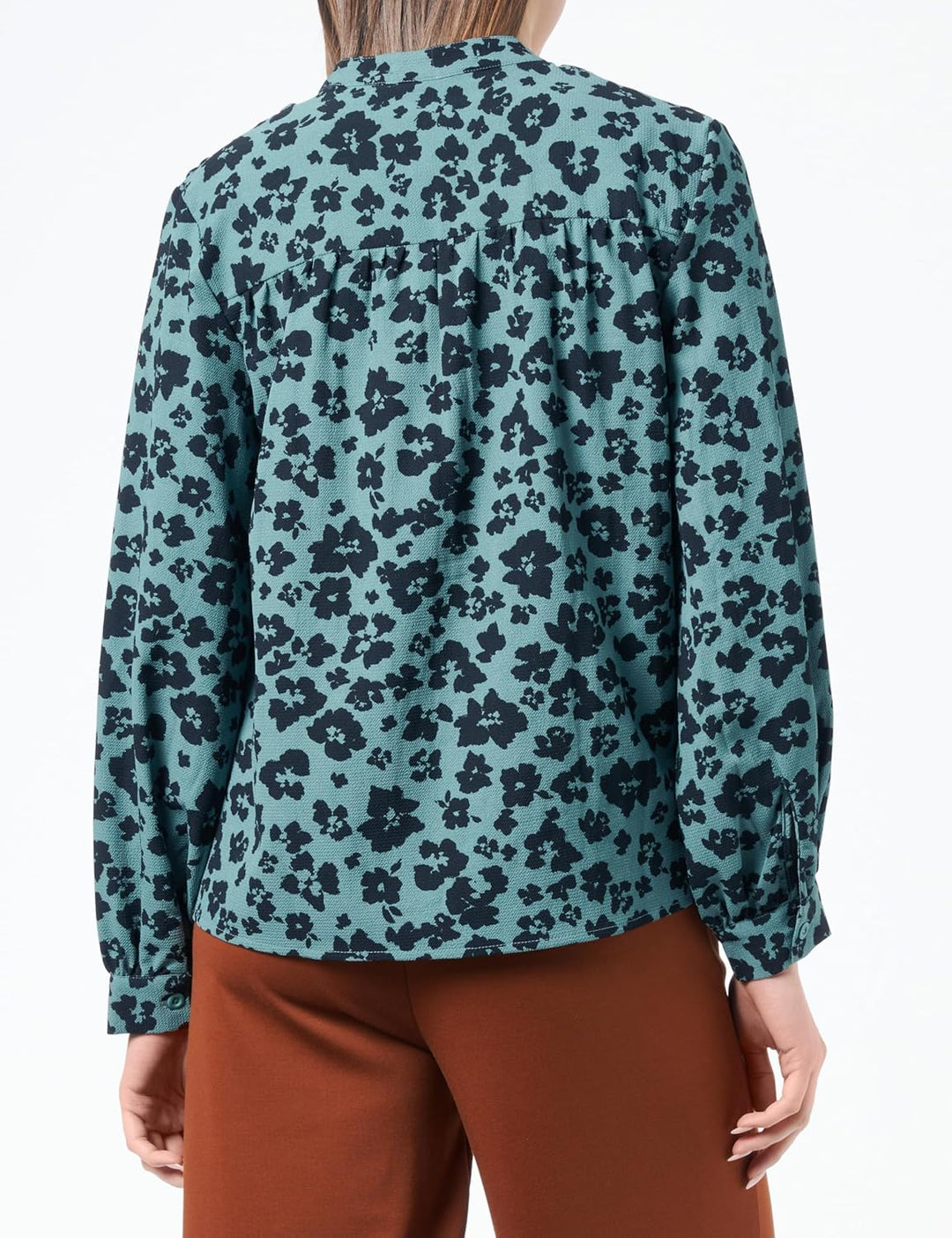 s.Oliver Damen Bluse Langarm, Blue Green