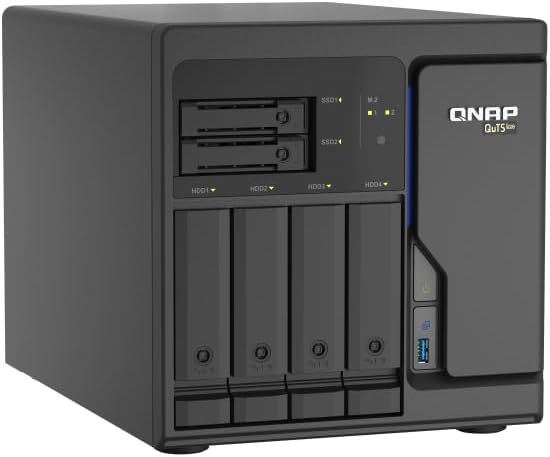 QNAP TS-H686-D1602-8G 6 Bay Desktop NAS Gehäuse, Netzwerkspeicher mit 4 x 2.5GbE Ports, 4 x 3.5-inch