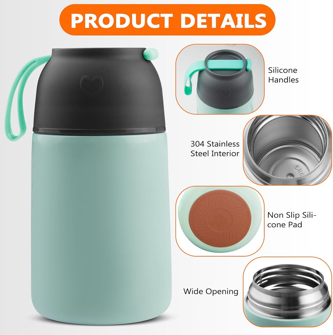 Thermobehälter für Essen 650ml, Edelstahl Warmhaltebehälter Speisegefäss, Lunchbox, Suppenbehälter A