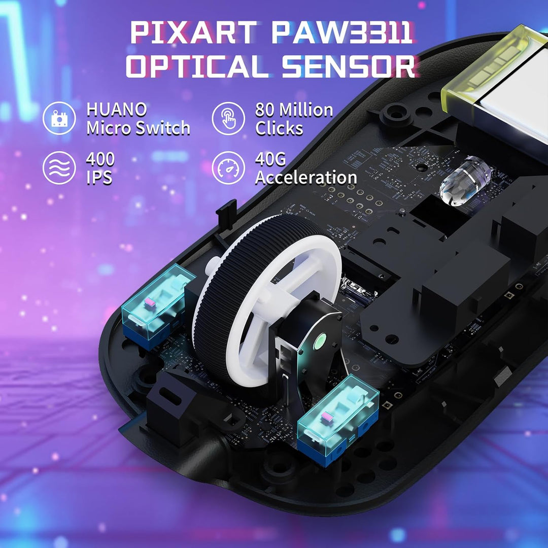 MAMBASNAKE X ATTACK SHARK X8SE 55g ultraleichte kabellose Gaming-Maus mit Band–25000 DPI,PAW3311 Sen