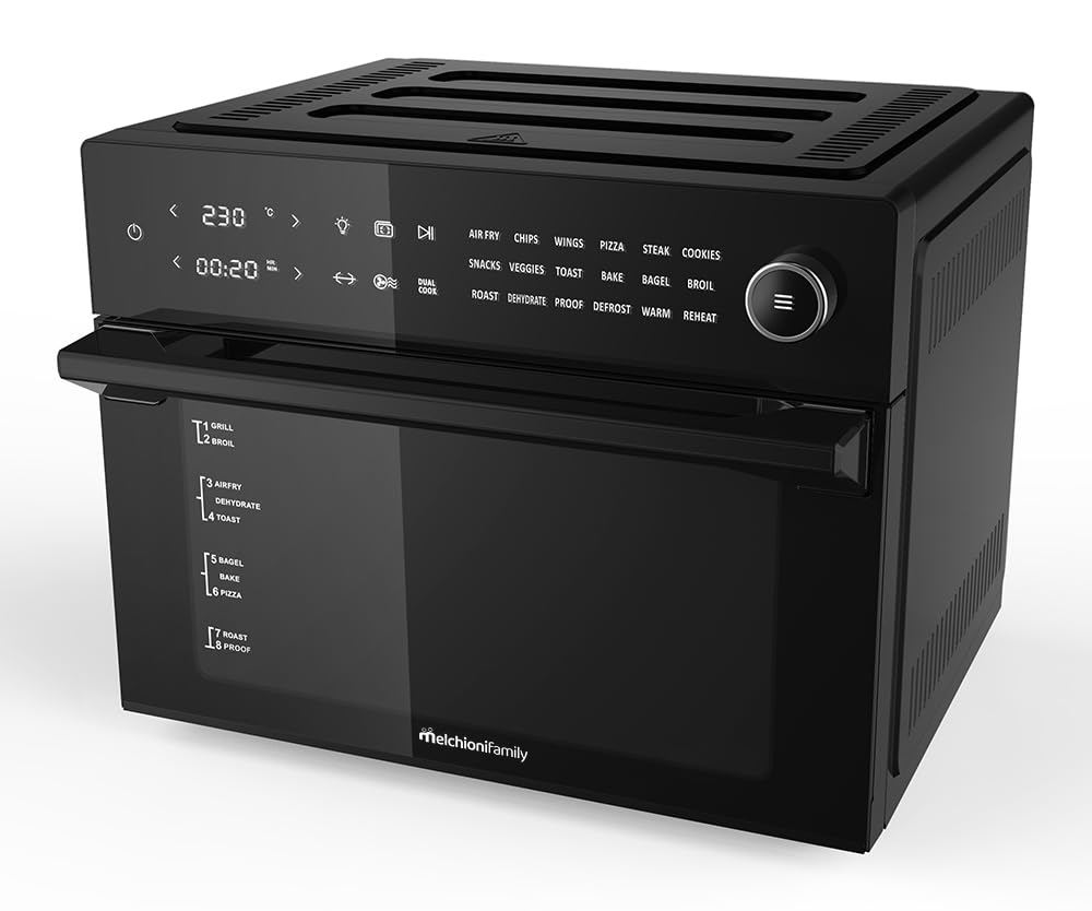 Melchioni Family | Heissluftfritteuse mit 30 Liter Kapazität BENEDETTA, Digitales Display, Dual Cook