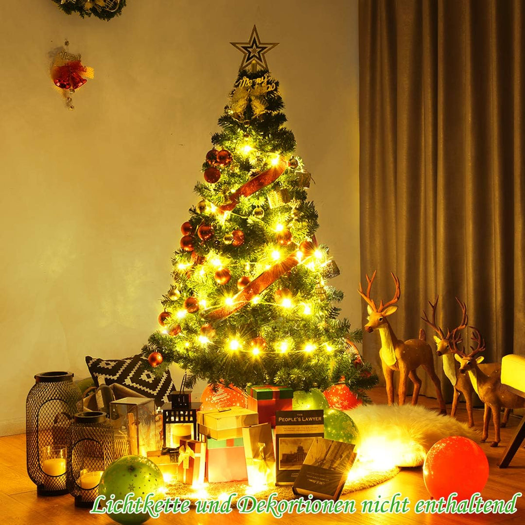 COSTWAY 150cm Künstlicher Weihnachtsbaum, Tannenbaum mit Metallständer, Christbaum PVC Nadeln, Kunst