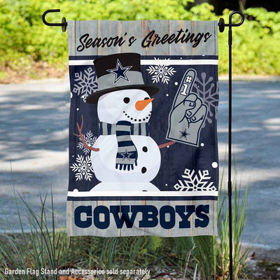 Dallas Cowboys Holiday Winter Snow Garden Flag Double Sided Banner