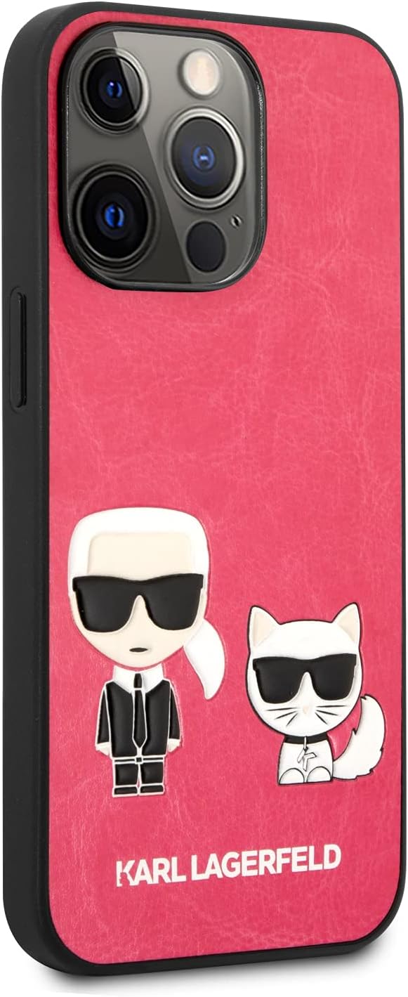 KARL LAGERFELD KLHCP13LPCUSKCP Hülle für iPhone 13 Pro / 13 6,1" Fuchsie Ikonik Karl &amp; Choupette
