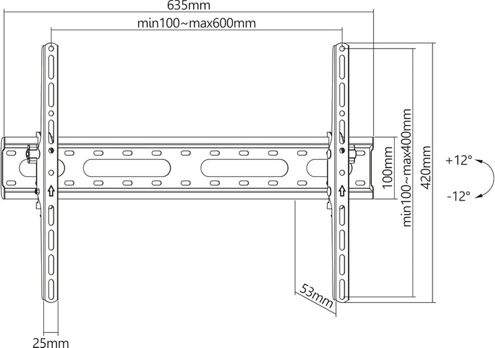 Manhattan 462280 Wandhalterung neigbar für Fernseher 37-70" schwarz