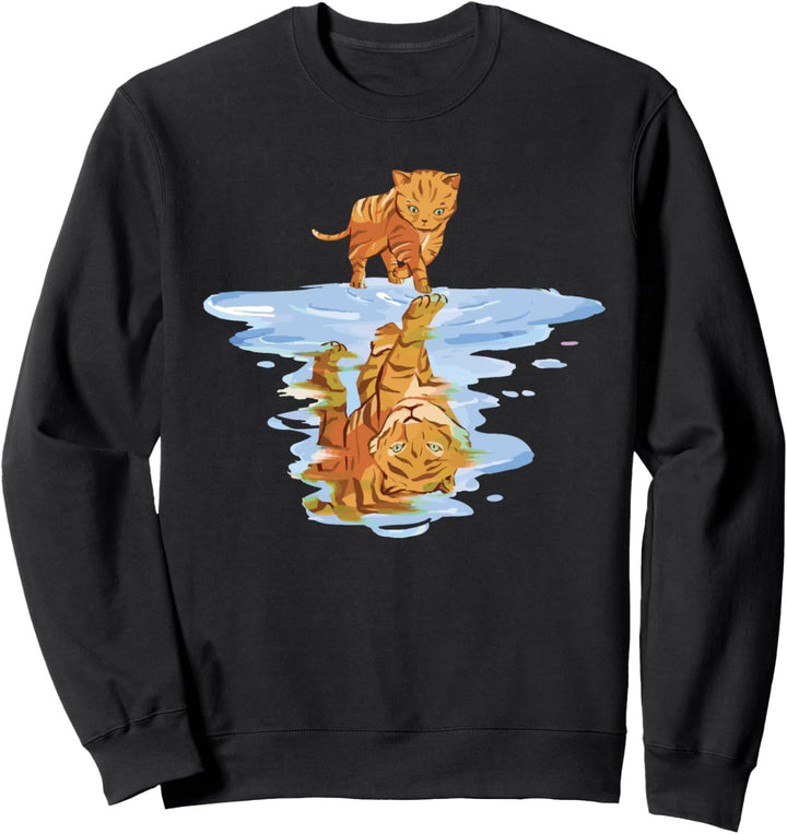 Katze reflektiert eine Tigerreflexion Sweatshirt