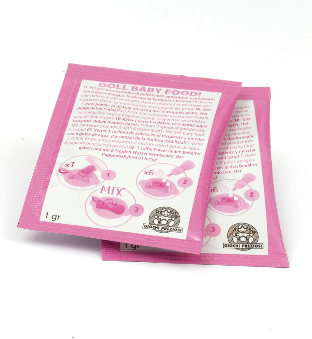 Cicciobello Amicci CC022100 Food Time Boys and Girls, Niedliche Baby Schnuller, Bunte Windel, Minifi