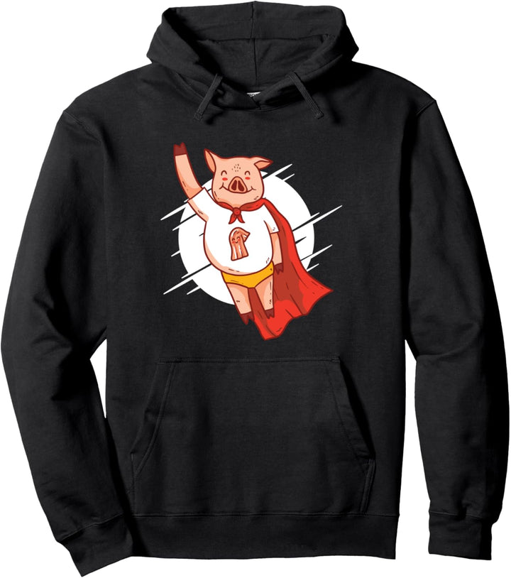 Super Speck Schweineheld mit rotem Umhang Pullover Hoodie