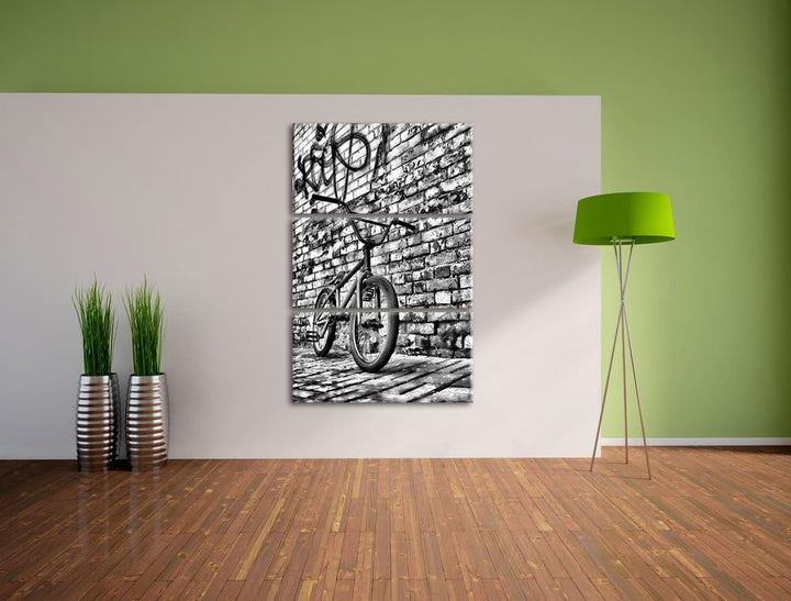 Pixxprint Graffiti BMX Streetart 3Teiler 120x80 cm Leinwandbild Wandbild Kunstdruck