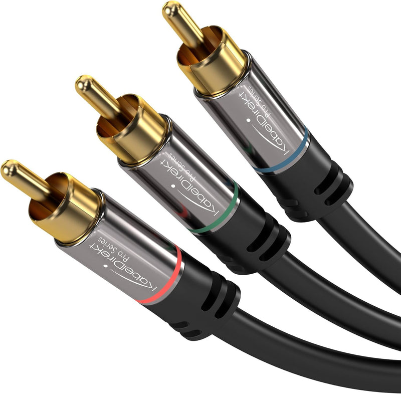 KabelDirekt - Komponentenkabel - 2m - (3x Cinch-Stecker-3x Cinch-Stecker, FullHD 1080i) - PRO Series