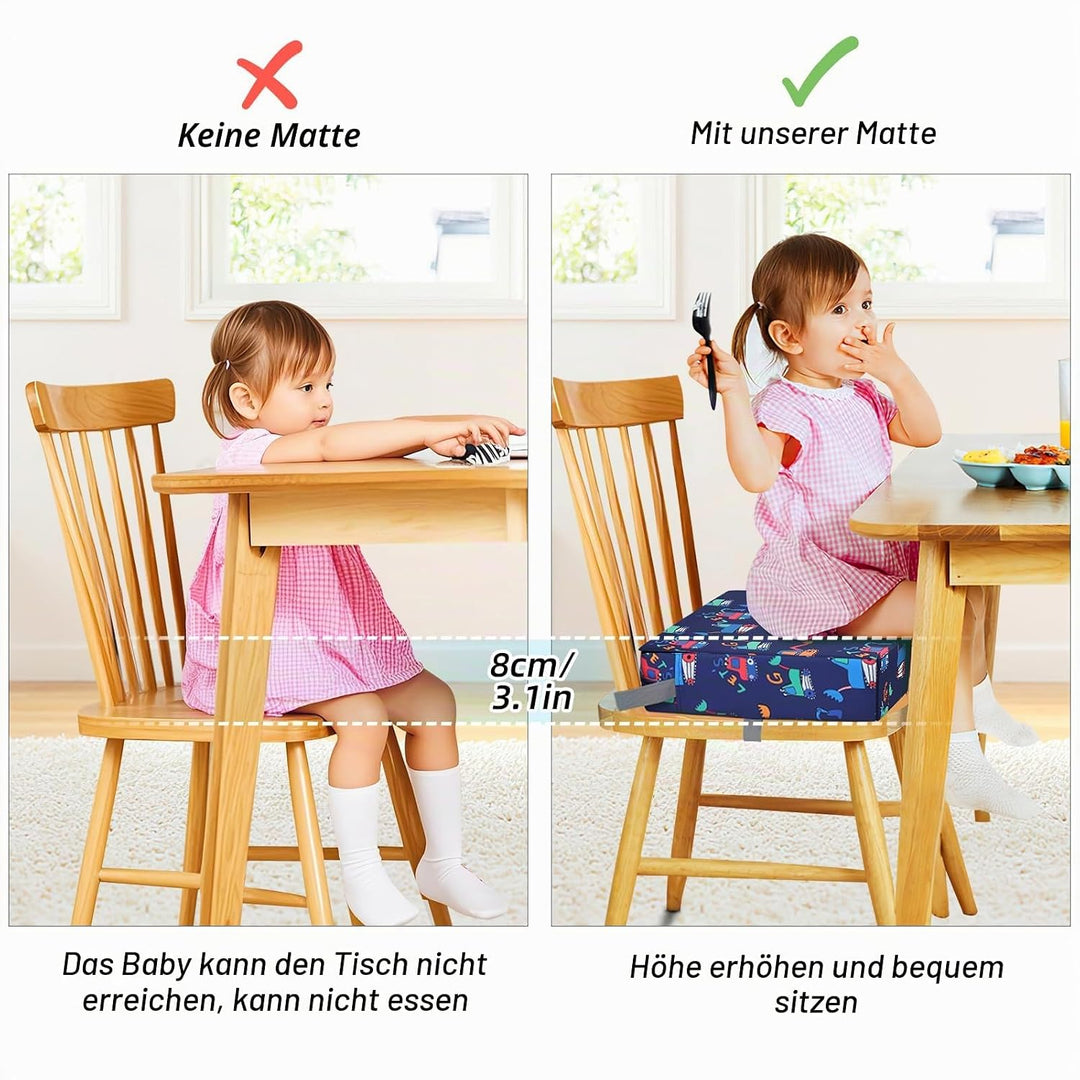 Zicac Sitzerhöhung Baby Tragbar Sitzkissen Design für Kinder (Marineblau), Marineblau