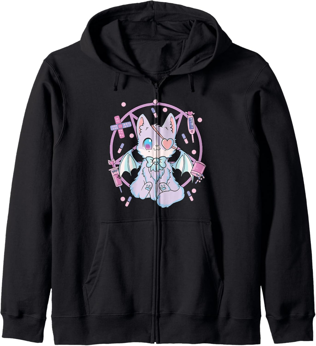 Pastel Goth Kawaii Yami Cat Kapuzenjacke
