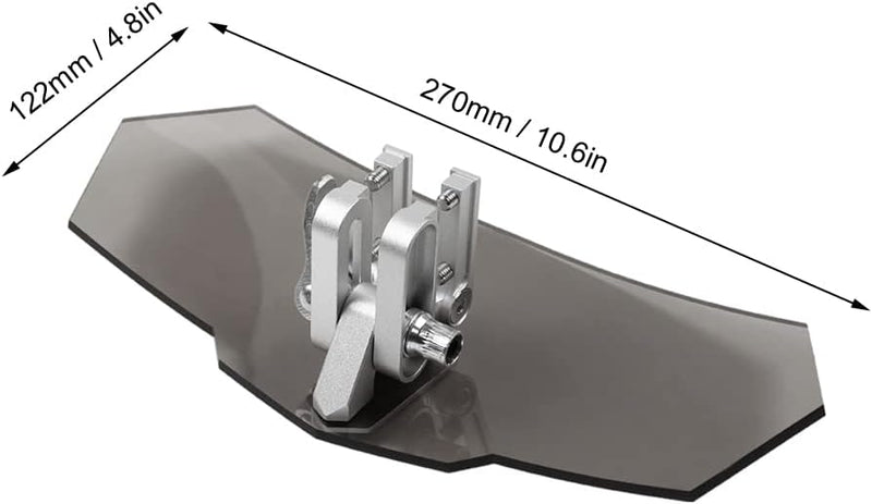 KSTE Universal-Airflow Adjustable Motorrad Windschutzscheibe Windschutzscheibe Windschott (Schwarz)